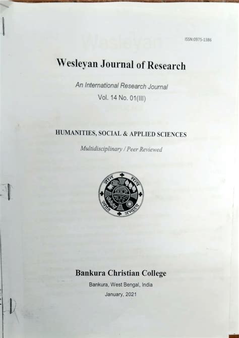 Wesleyan Journal of Research.
